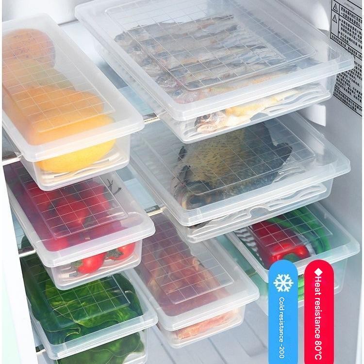 Refrigerator storage box with lid fish meat refrigerator storage ...