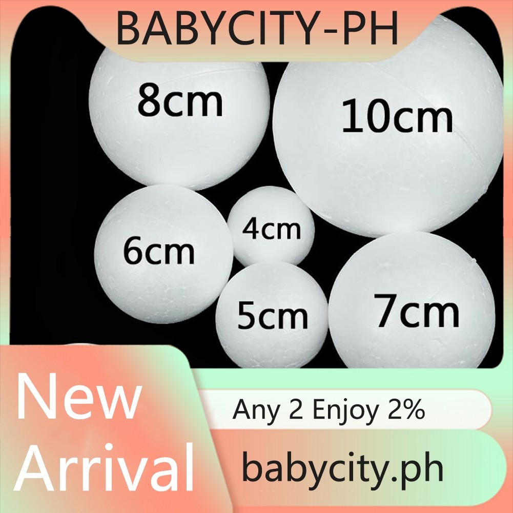 BABYCITY-PH! Blank Round Solid Polystyrene Foam Ball For Wedding Craft ...