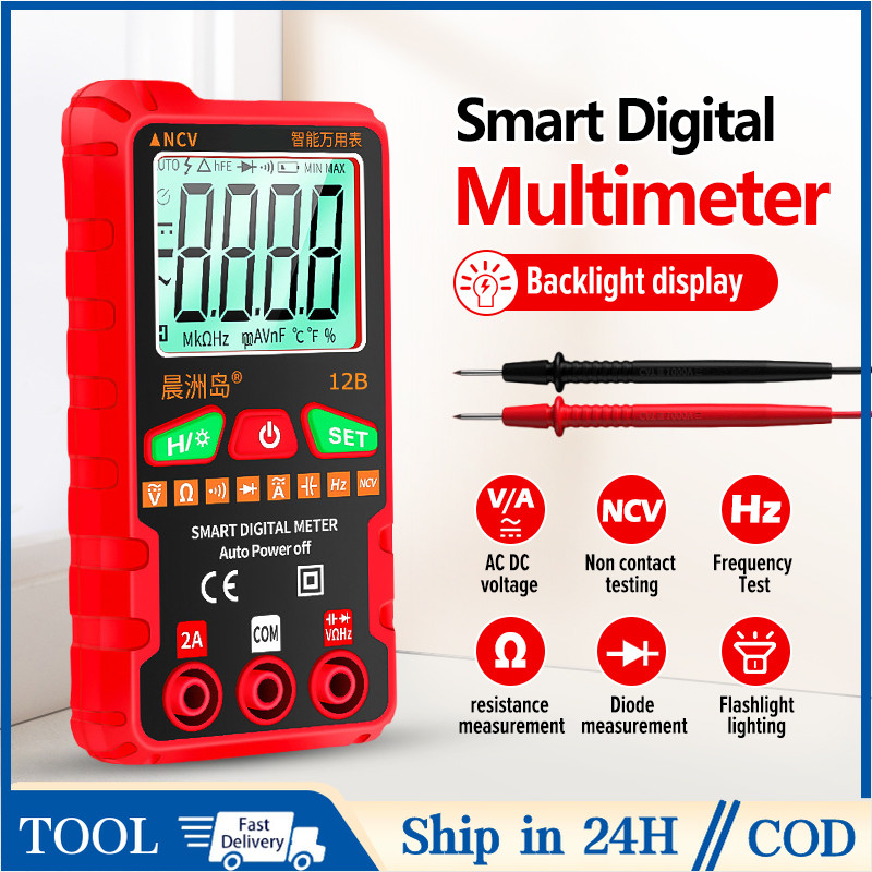 12B 500V Digital Multimeter Auto Range Multimeter AC DC Voltage ...