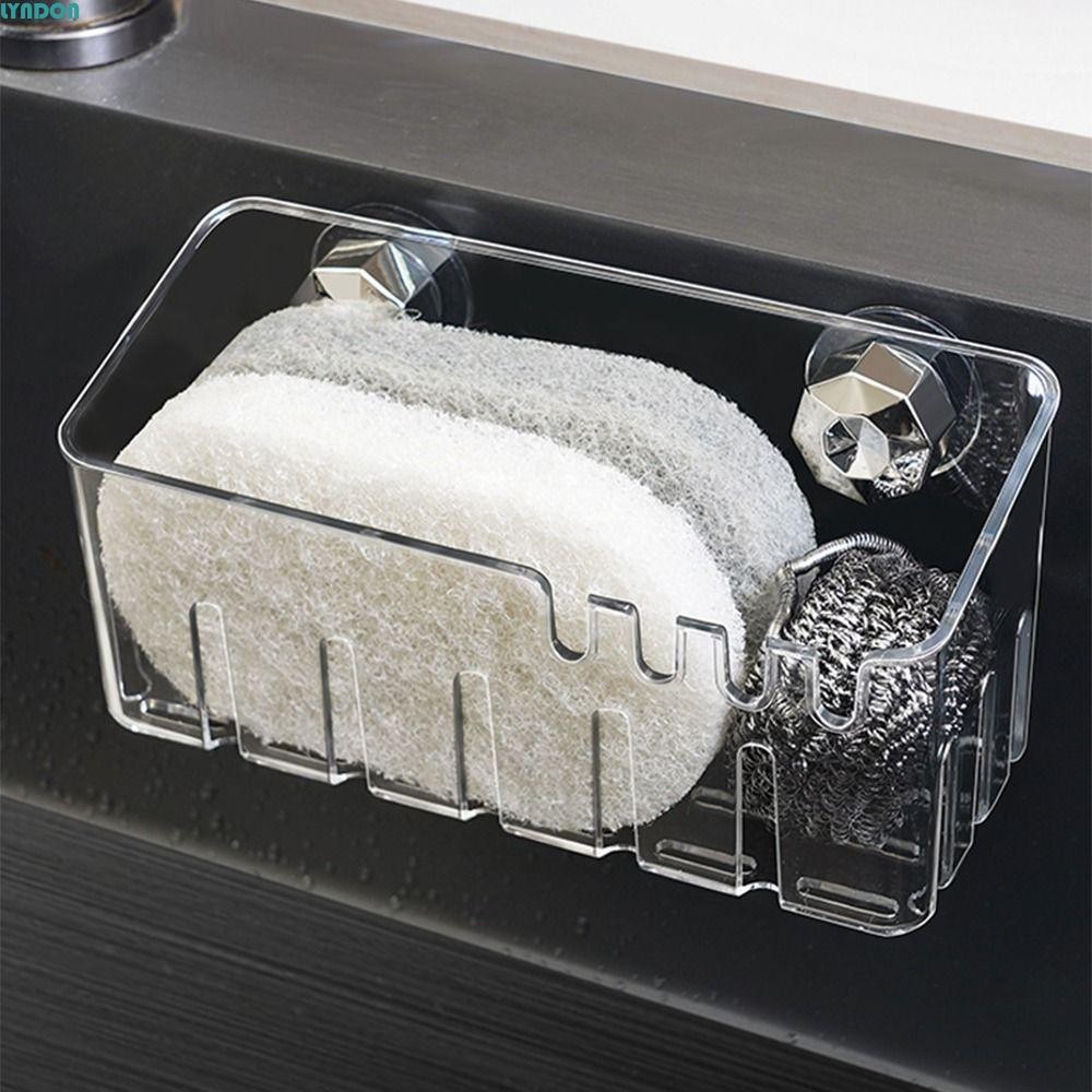 LYNDON Kitchen Sink Rack, Suction Cup Wall Mounted Kitchen Storage ...