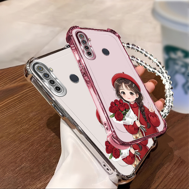 Casing Realme pro 5i 5s 6i C3 Narzo 10 phone case for NEW Silicone Four  corner anti fall protection XHM