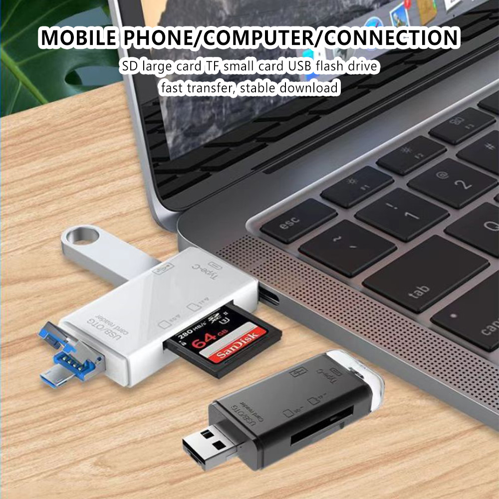 6 In1 OTG USB SD Card Reader USB Type C Adapter Micro TF SD USB Adapter ...