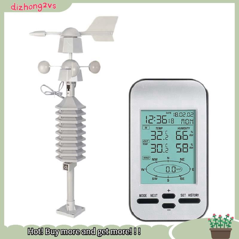 [dizhong2vs]RF 433Mhz Wireless Weather Station Clock with Wind Speed ...