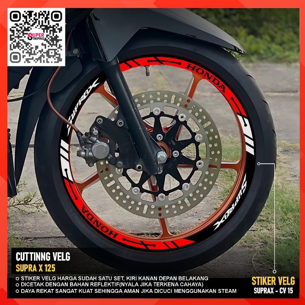 Honda Supra X 125 Rim Cutting Stickers Kode 15 Racing Sticker List of ...