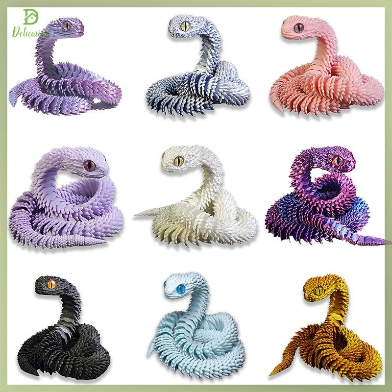 Delication 30cm 3D Printed Snake Model Desktop Snake Ornament Cool ...