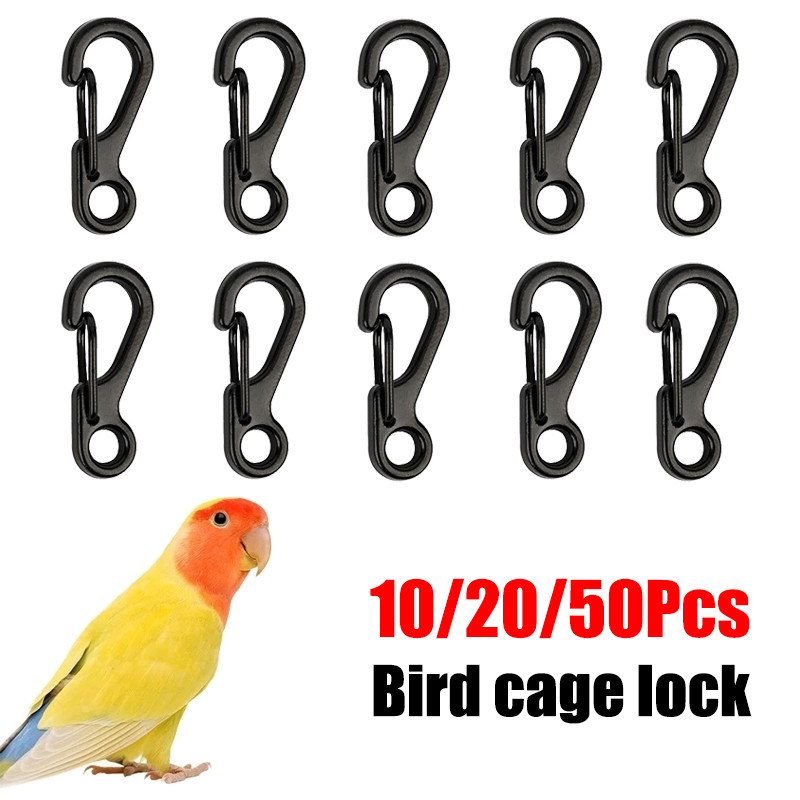 10/20/50Pcs Metal Cage Lock Black Bird Cage Lock Spring Lock for Pet ...