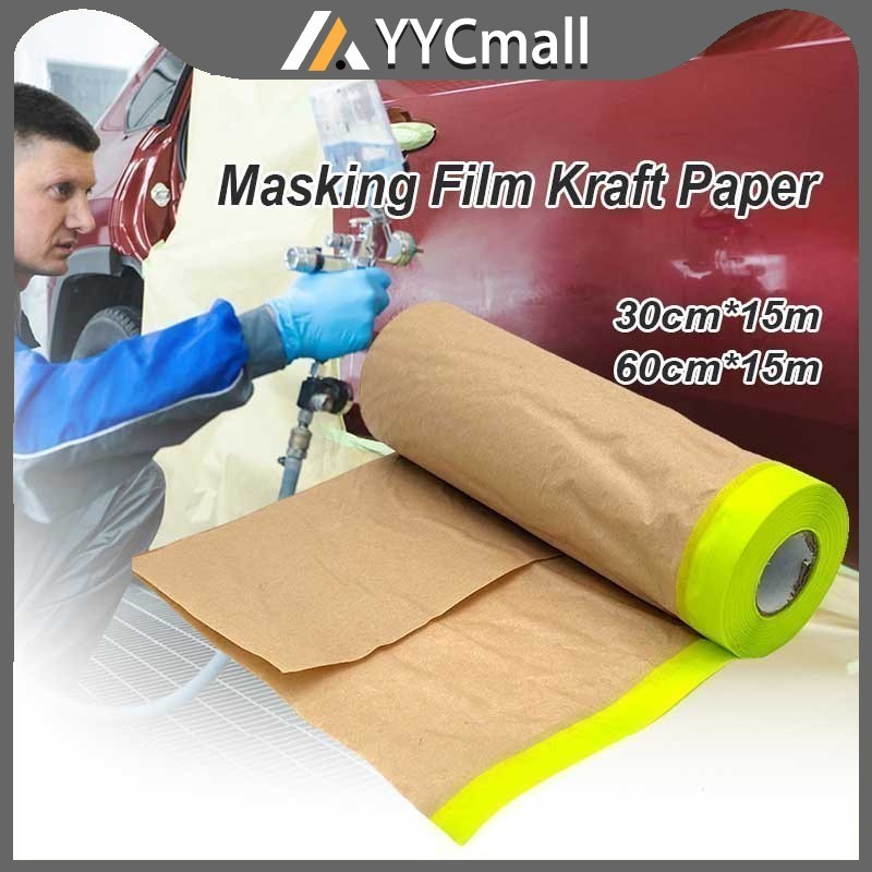 Kraft Masking Film Pre-Taped Masking Film Kraft Paper Masking Film For ...