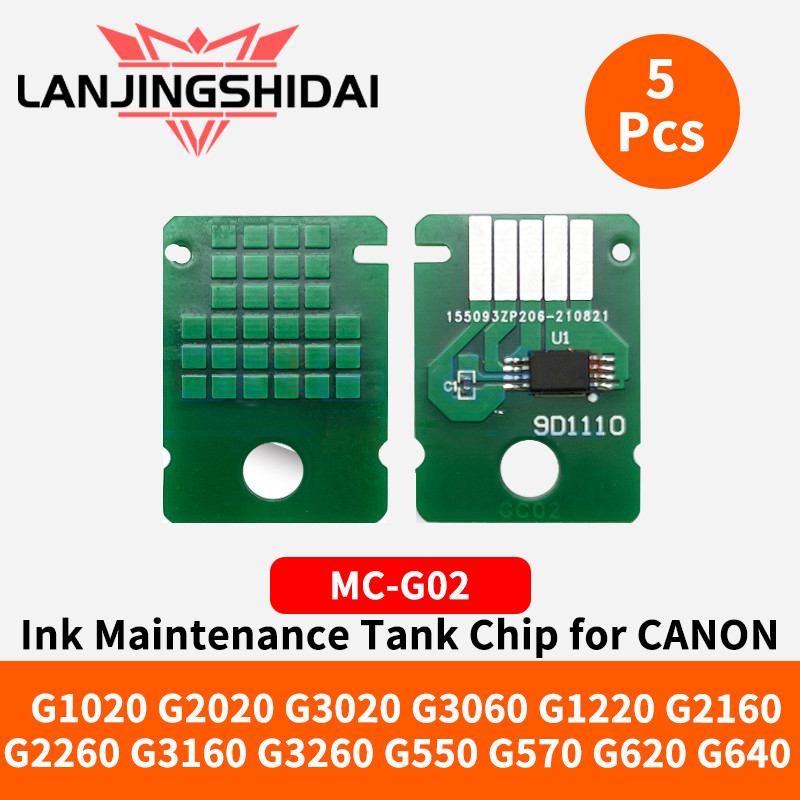 5Pcs MC-G02 Ink Maintenance Tank Chip for CANON G1020 G2020 G3020 G3060 ...