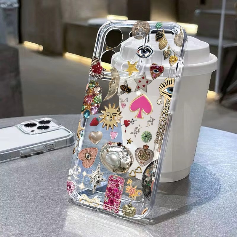 Coque Cœur Brillante TPU Pour IPhone 7 à 15 - Protection Ultra Fine Et Antichoc - Inclus Film écran