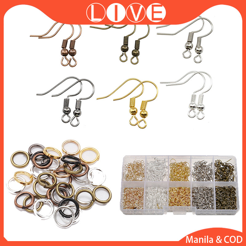 Earring Making Supplies 500pcs Open Jump Rings 100pcs Earring Hooks ...