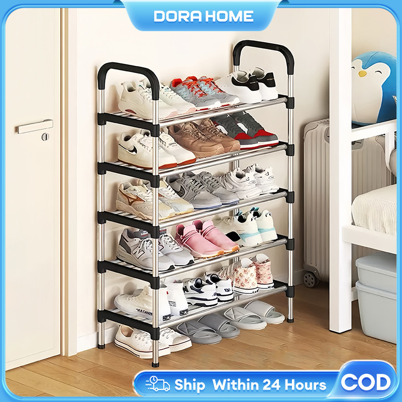 Multi Layer Shoe Rack Organizer Stainless Steel Stockable Shoes Storage ...