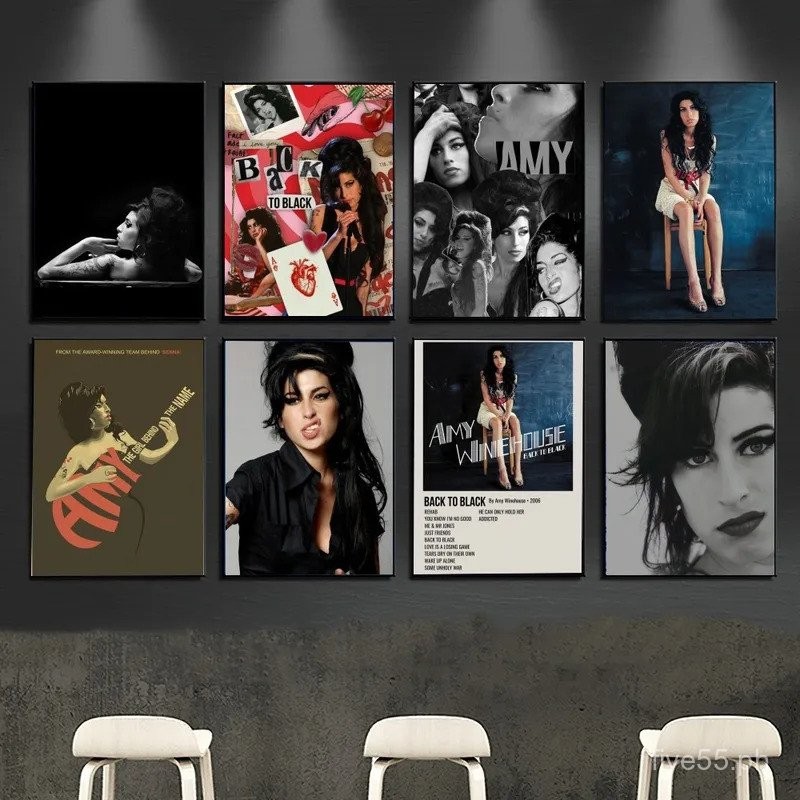 Amy Winehouse music singer star poster for women Kraft paper Bar Club ...
