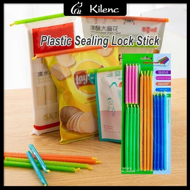 16Pcs/set Plastic Seal Lock Stick Multi-Length Plastic Bag Sealing Clip ...