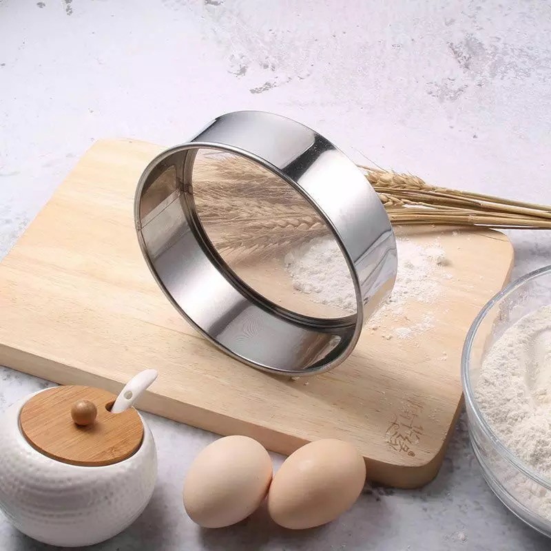 Kitchen Fine Mesh Flour Sifter Professional Round Stainless Steel Flour ...