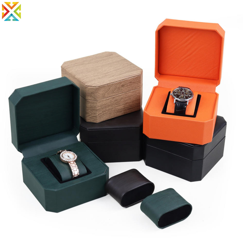 PU Leather Octagonal Watch Display Storage Box Flip-Top PU Leather ...