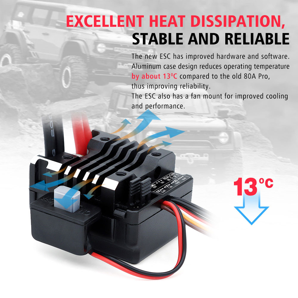 SURPASS HOBBY 80A ESC And 550 (3-Slot)Motor Combo 12T 14T 20T 25T 30T ...