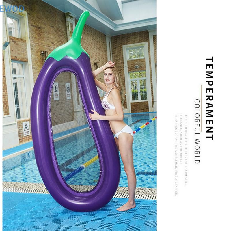 EWOD 1Pcs 180cm Giant Inflatable Pool Float Eggplant Shape Mattress ...