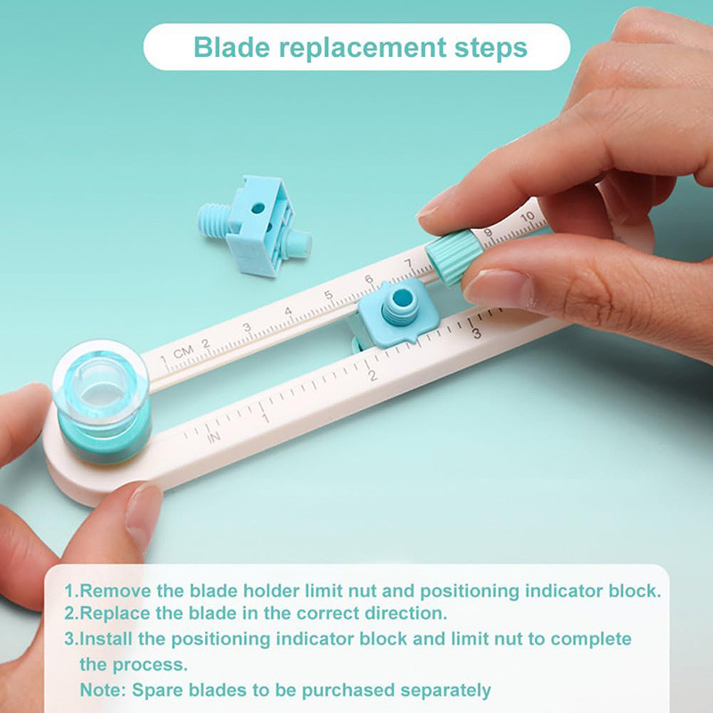 Circular cutting tool, paper cutter, rotating compass, adjustable ...