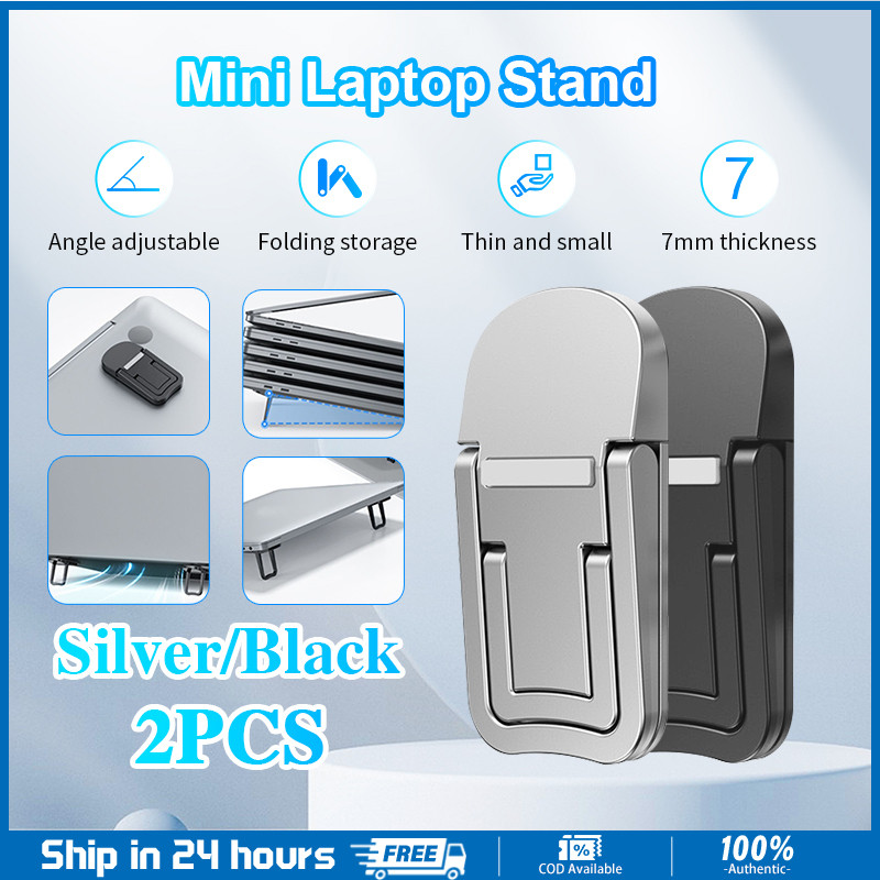 1 Pair Mini Foldable Laptop Stand Computer Keyboard Riser with 2 ...