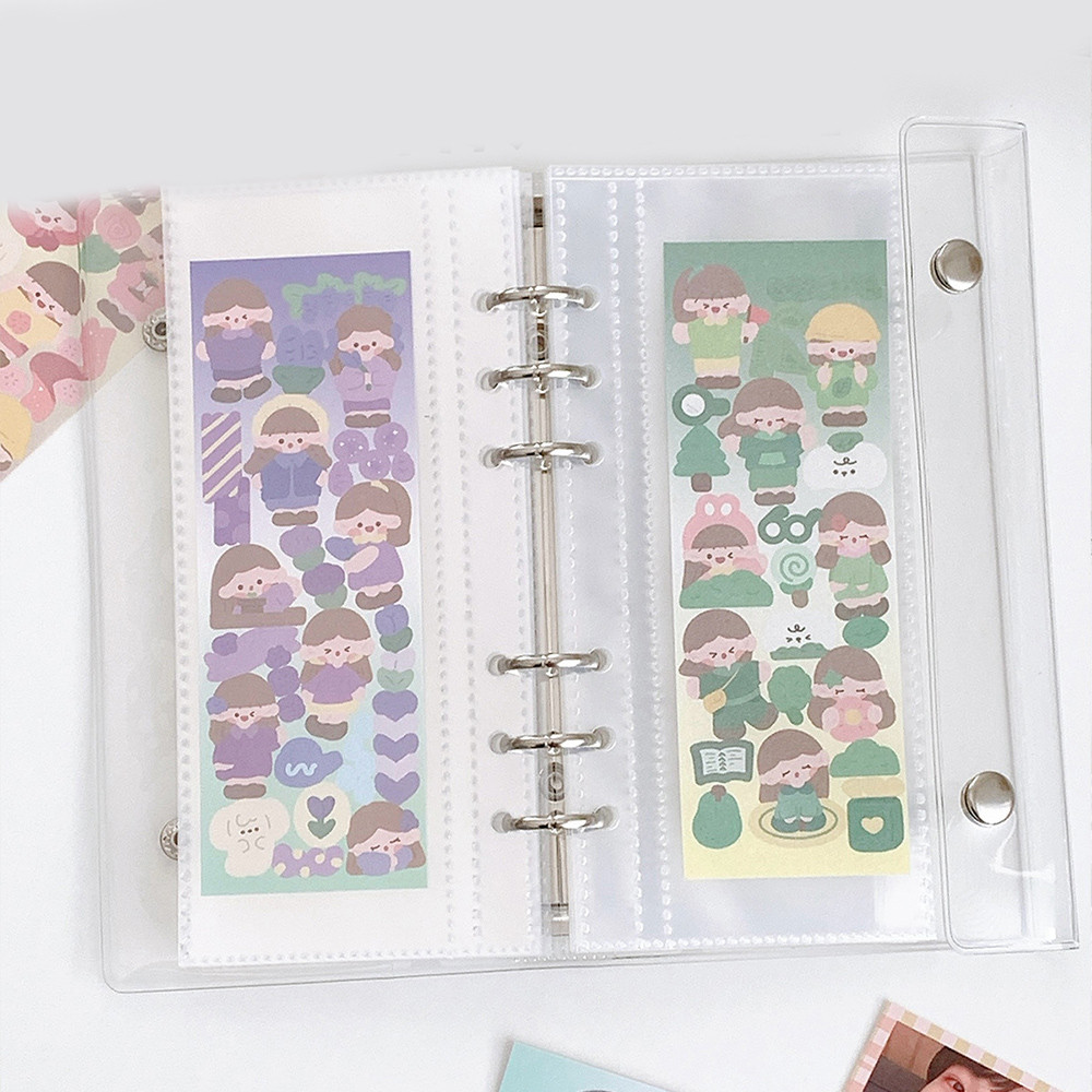 Card Book Storage A6 Narrow Loose Leaf Cover Notebook 2 Grid Bag ...