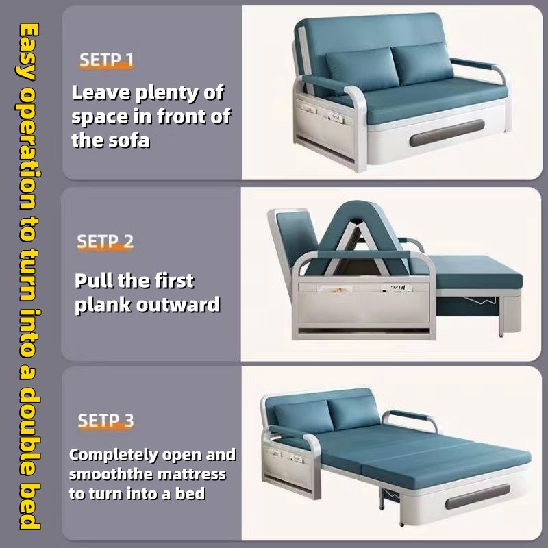 Simple foldable sofa bed dual-purpose multifunctional living room home ...