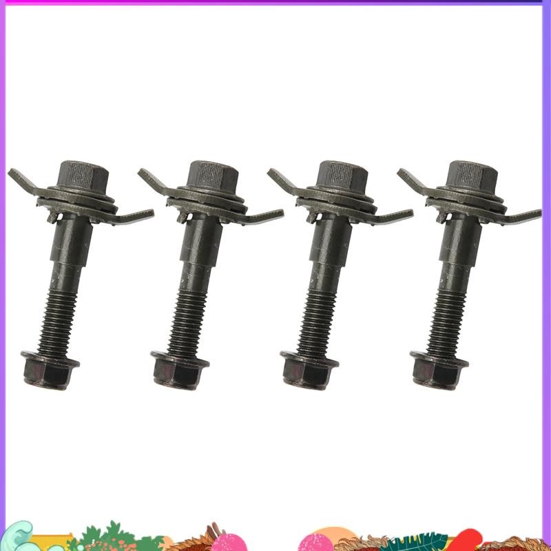 4-Piece 14mm Camber Bolts Kit - Adjustable Wheel Alignment Bolts For Most Vehicles, Steel