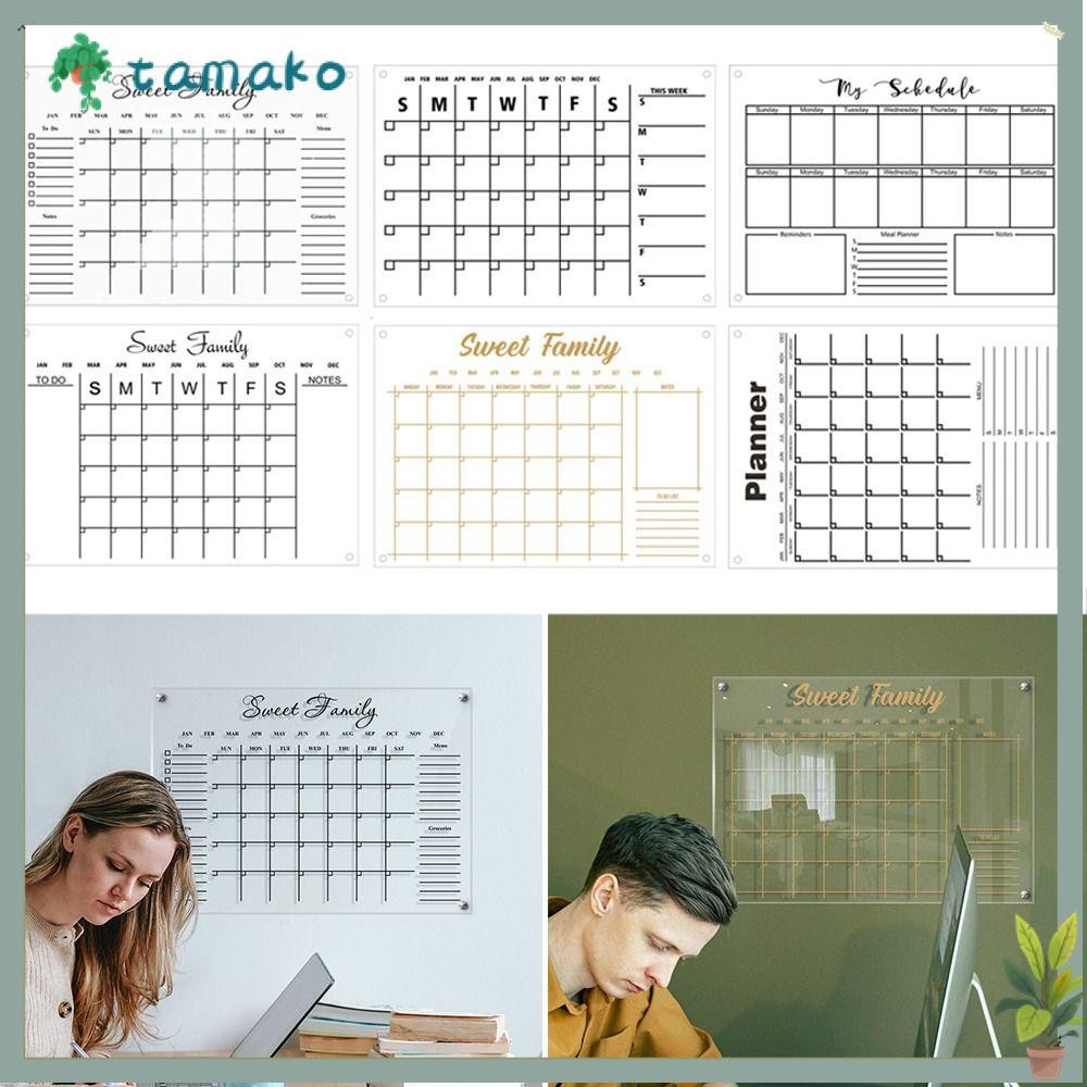 TAMAKO Monthly Calendar, Acrylic Rewritable Whiteboard, Durable ...