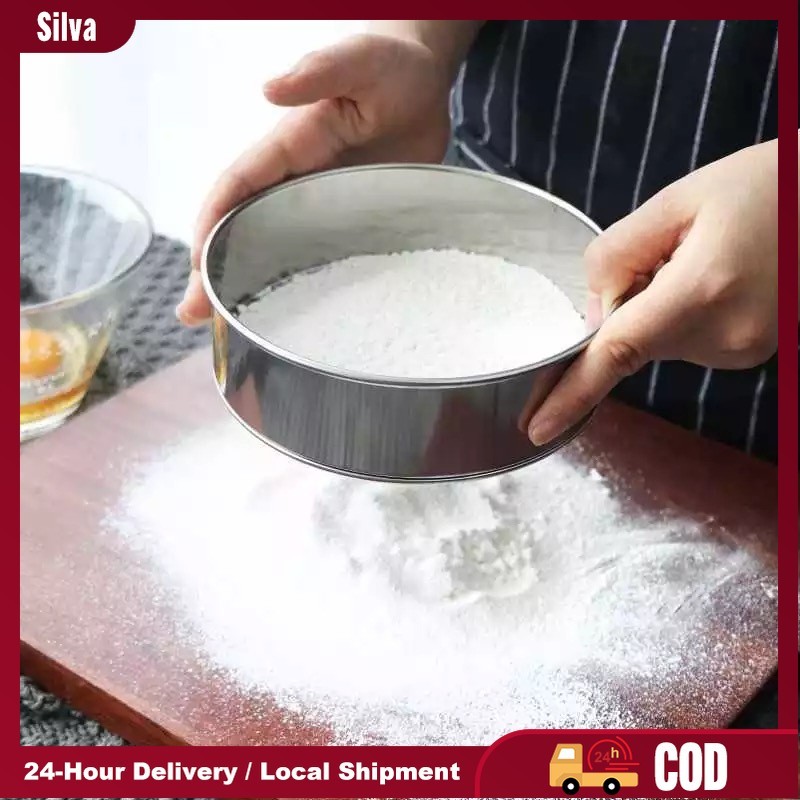 Kitchen Fine Mesh Flour Sifter Professional Round Stainless Steel Flour ...
