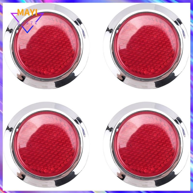 【Mayige97k】4 Pcs Auto Car Plastic Round Reflective Reflector Sticker ...