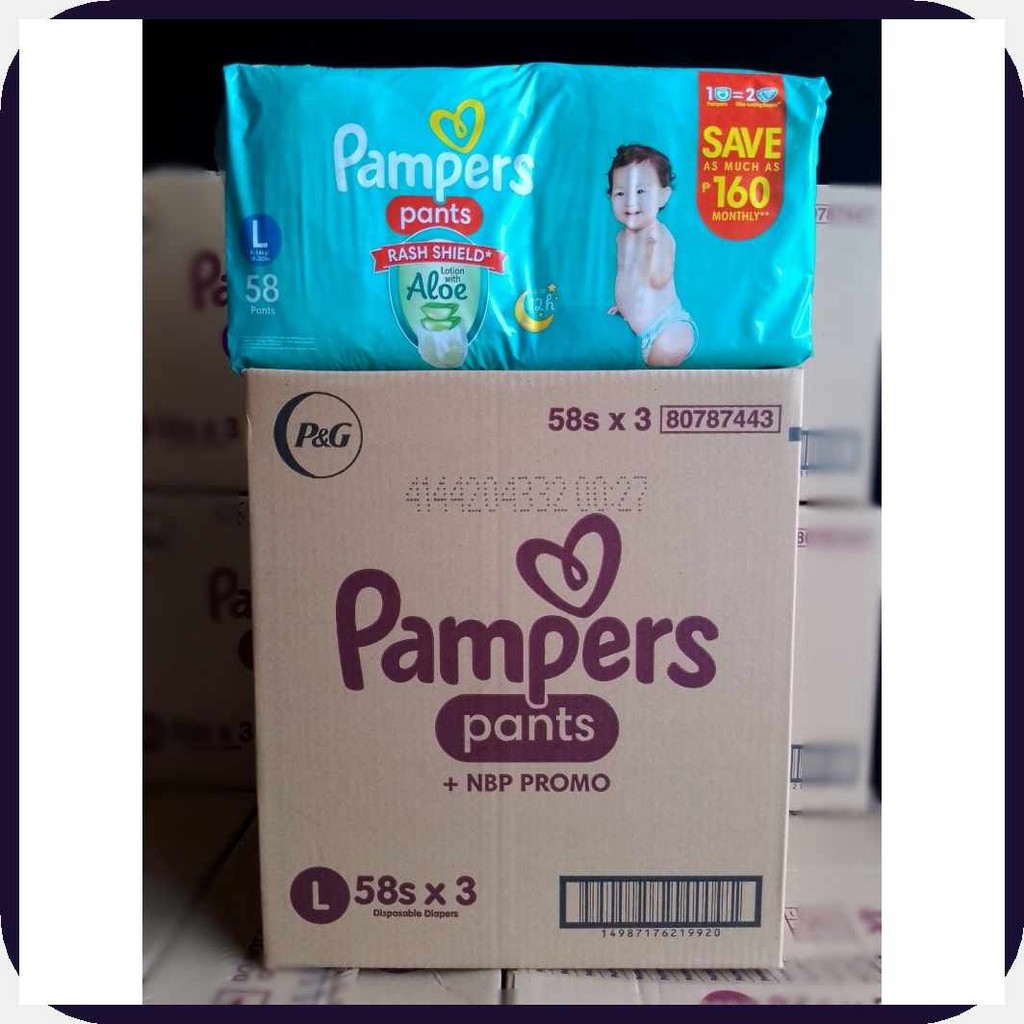 Pampers{H)Diaper=c@Pants`kY;Large&LY:58%MF:(1%oO:Pack) | Shopee Philippines
