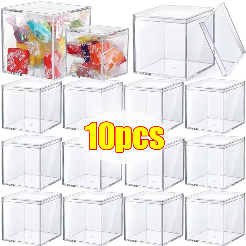 3/5/10Pcs Square Acrylic Candy Box / Chocolate Cookies Packing Boxes ...