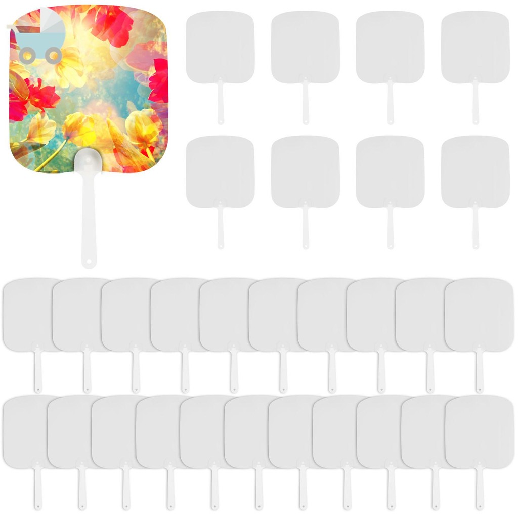 30Pcs Double Sided Sublimation Blank Fans Plastic DIY Sublimation Fans ...