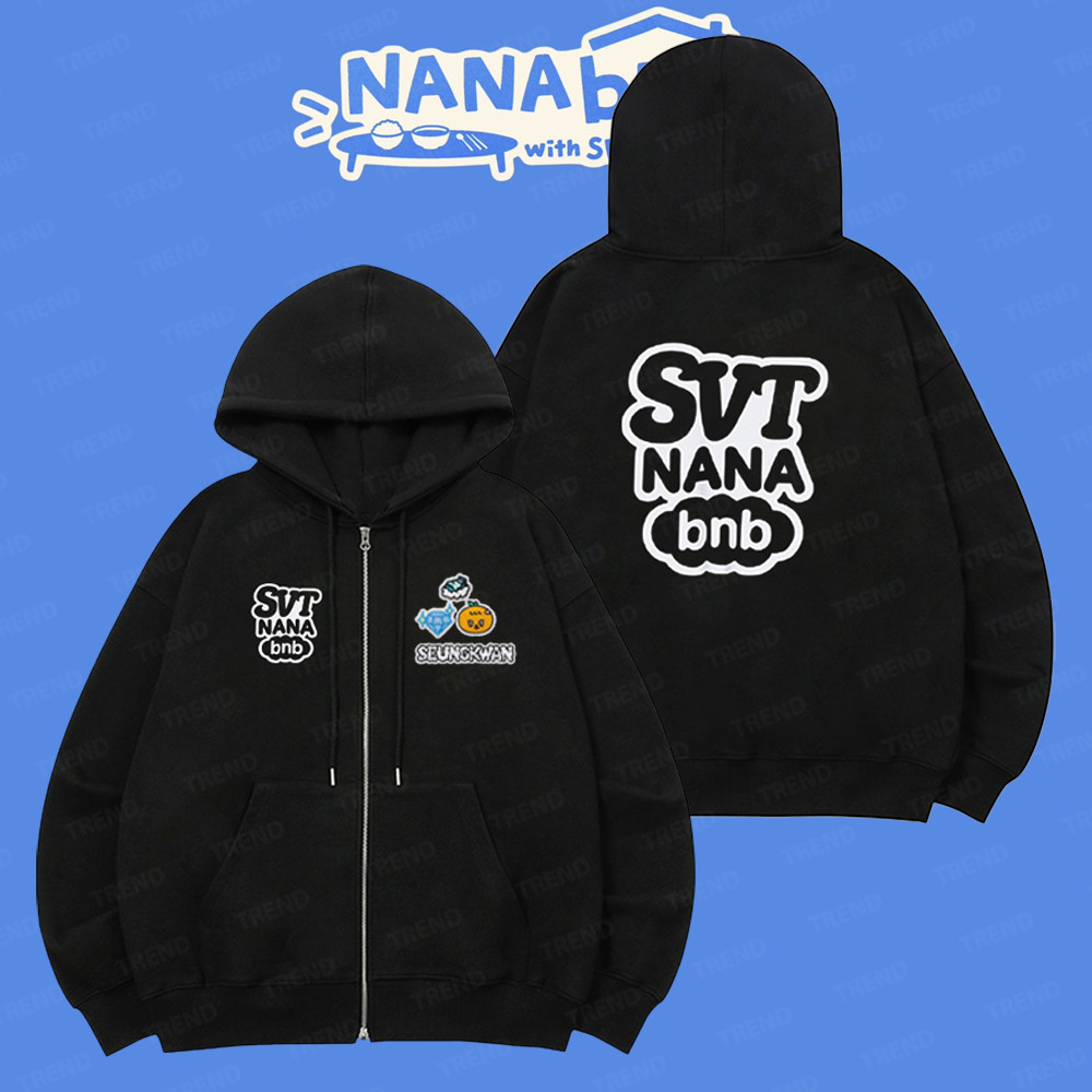KPOP SEVENTEEN NANA BNB Merch Cotton Zip-Up Hoodie Vintage Unisex