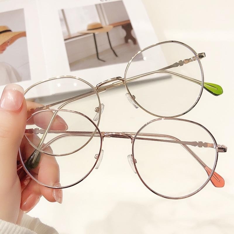 Goroy Fashion retro Anti-radiation Round Metal Frame Eyeglasses for ...
