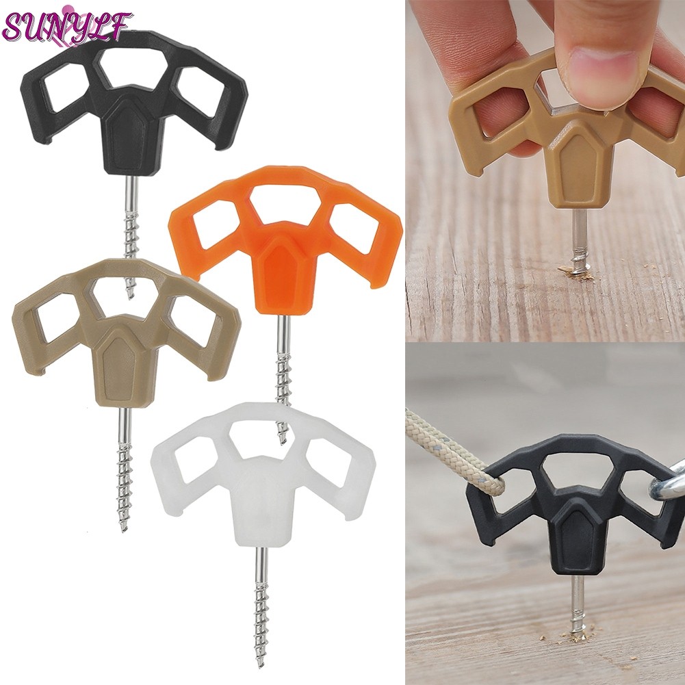 HOT| Outdoor Camping Luminous Tent Peg Screw Peg Nail Rope Tree Decking ...