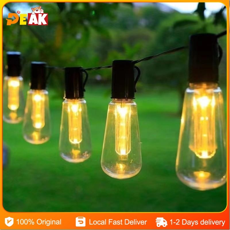 outdoor small papaya bulb LED transparent long light bulb string solar ...