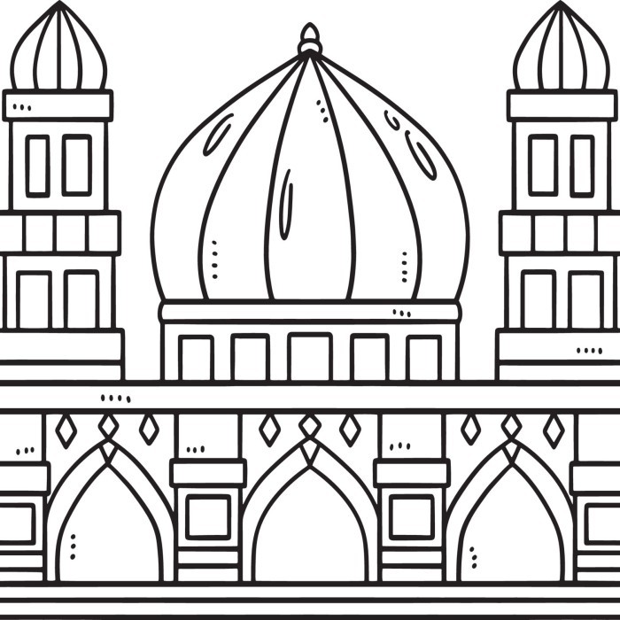 10 sheets of coloring paper, MOSQUE theme COLORING PICTURES | Shopee ...