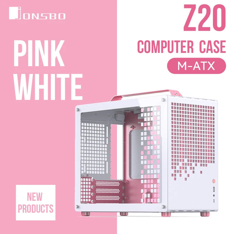 Caja Para PC MATX JONSPLUS Z20 - Color Negro Y Naranja, Con Asa Para Transportar