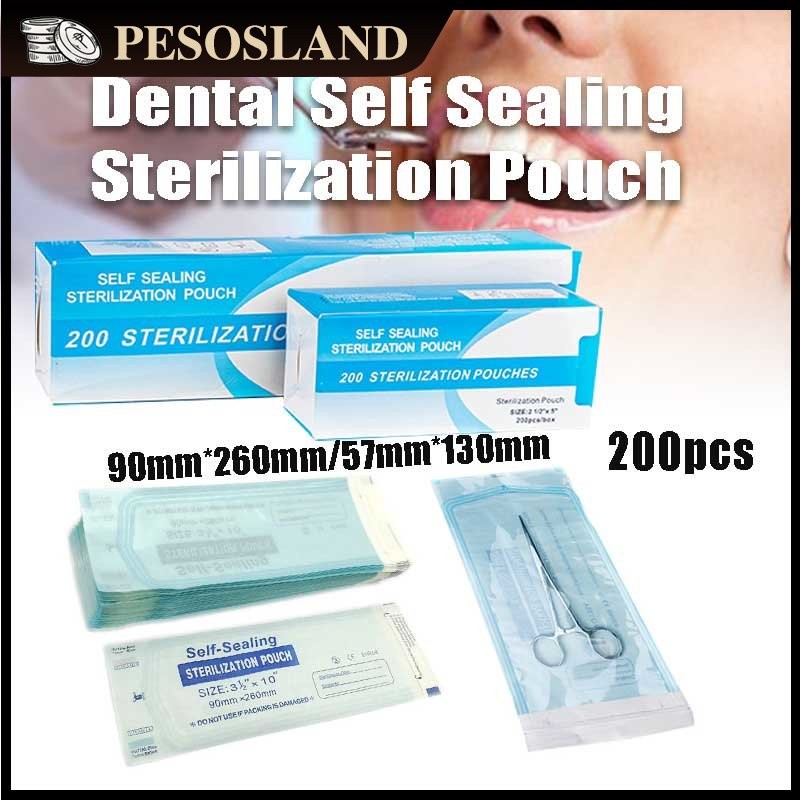 200pcs/box Automatic Dental Sterilization Bag, 90 X 260 Mm