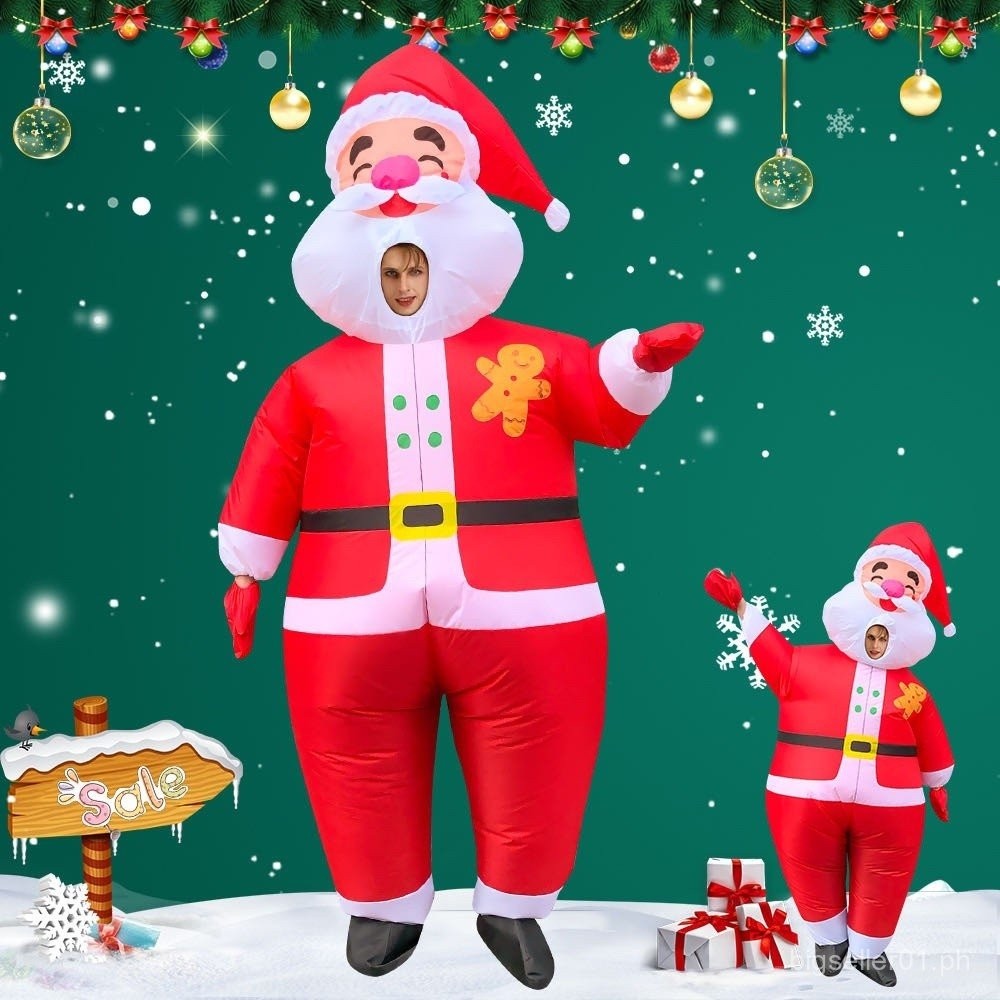 Inflatable Santa Costume Adult Red Mens