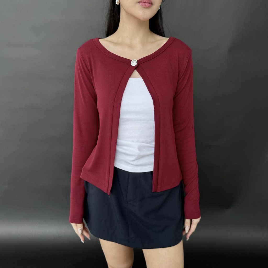 SIJI TOP - Women's Knit Top Cardigan Outer Long Sleeve Basic Korean Top ...