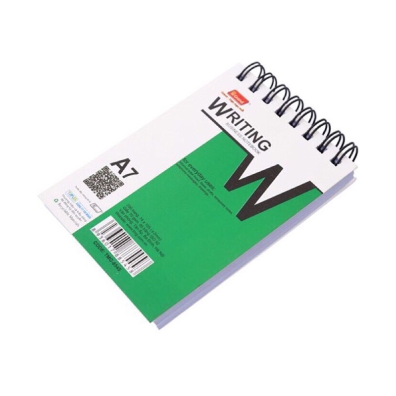 XO Spring-bound notebook, white paper with horizontal lines, size A7 ...