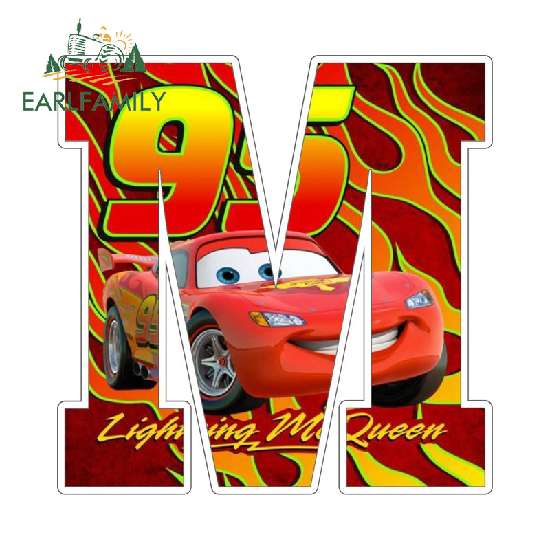 EARLFAMILY Lightning McQueen Letters Numbers Car Sticker Suitcase ...