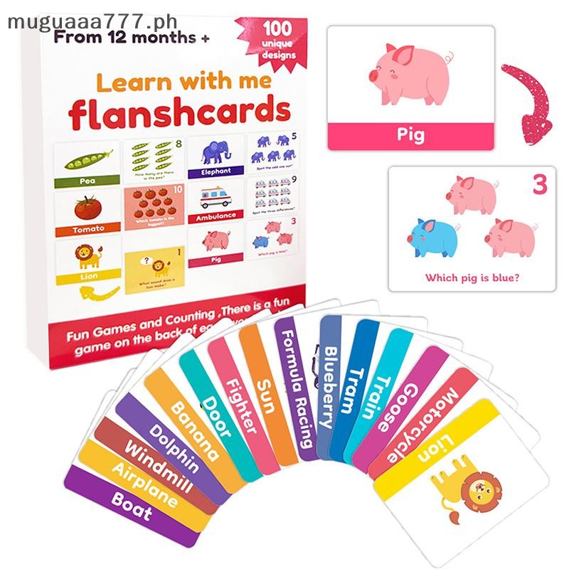 ɞmd 100 Baby Flash Cards For Toddlers 1-3 | Award Winning First Words ...