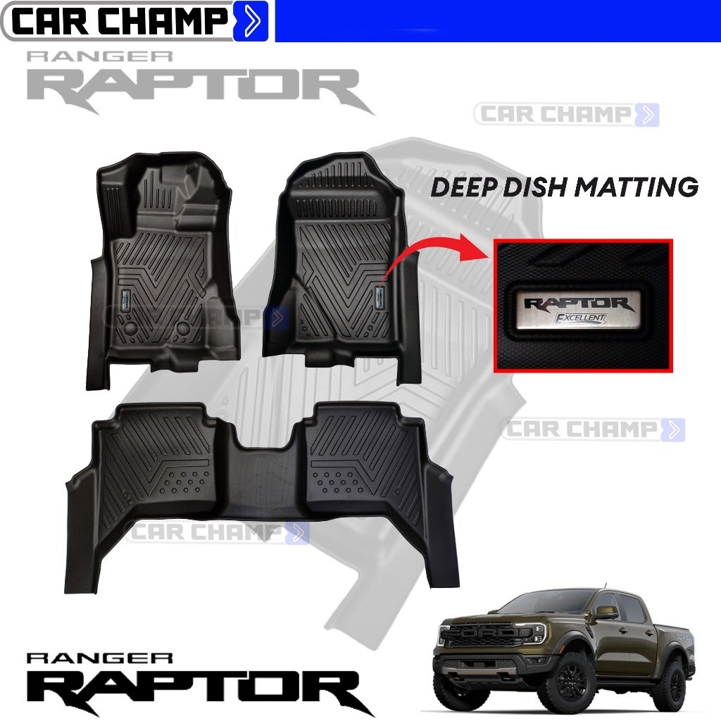 Ford Ranger Raptor 2023 to 2025 EXCELLENT Deep Dish Matting PREMIUM ...