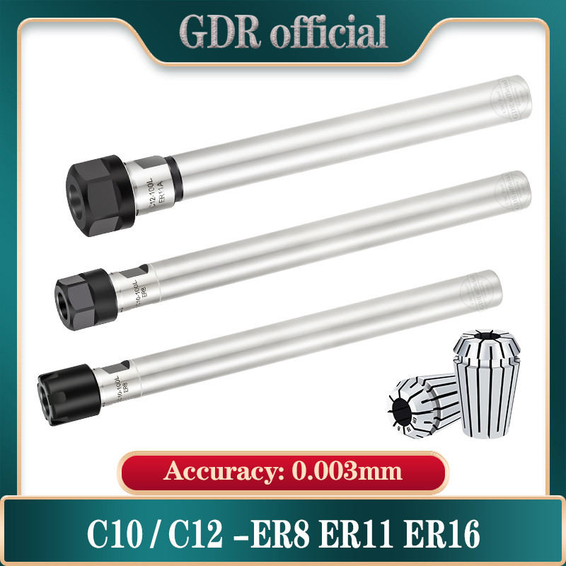 High Precision 0.005mm ER Extension Rod C10 C12 ER8 ER11 ER16 CHUCK ...