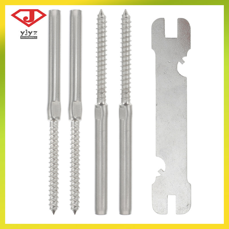 4 Pcs Wire Rope Connector Stair Railing Screws for Deck Kits Cable ...