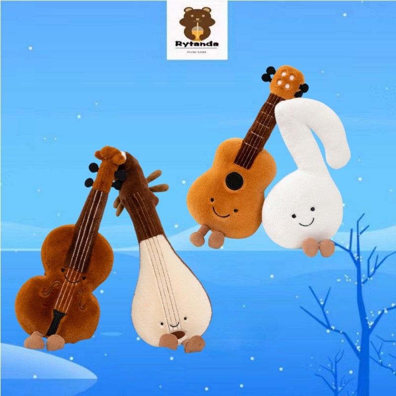 Creative Simulation Violin Plush Toy Guitar Note Doll Simulation ...
