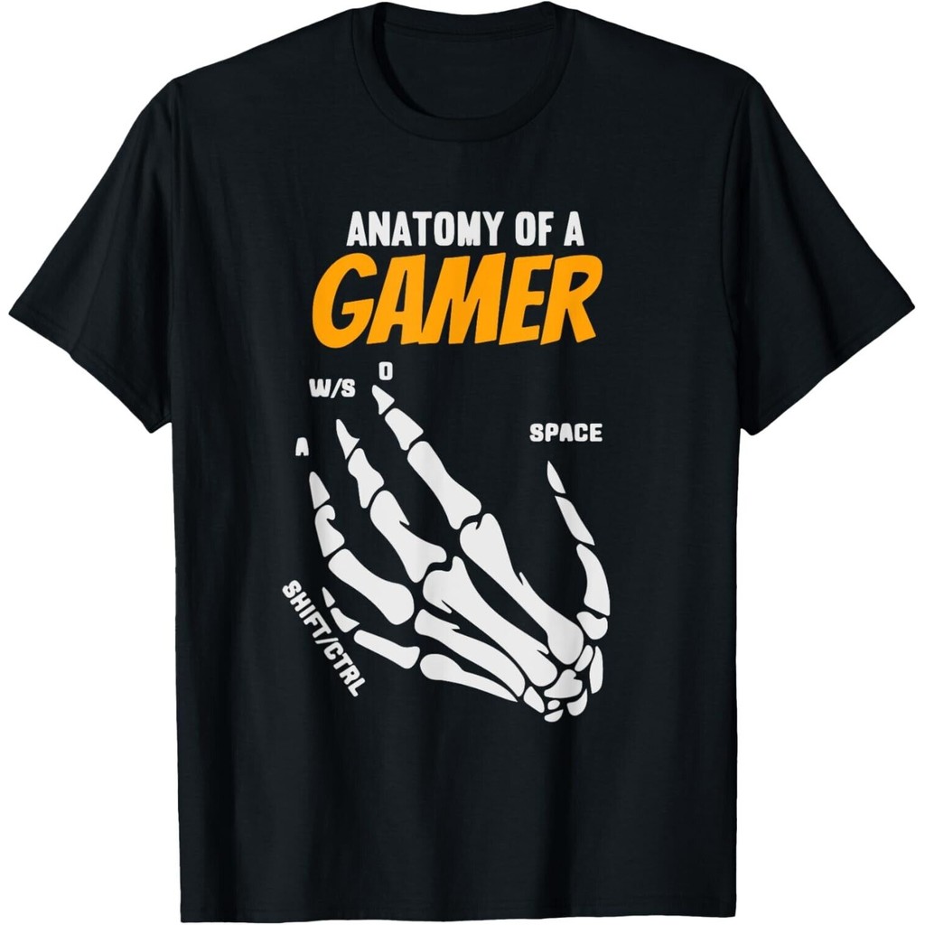 Anatomy Of A Gamer Skeleton Hand Funny Gaming for Men T-Shirt | Shopee ...