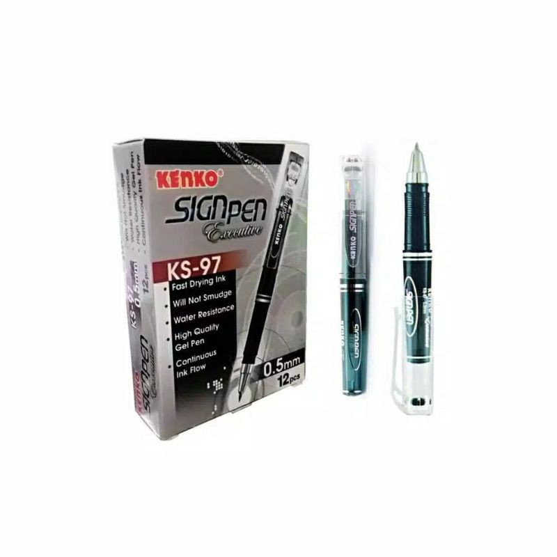 KENKO Signpen KS-97 0.5mm Black pen pen 1 PACK / 12 Pcs | Shopee ...